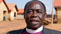 Archbishop Benjamin Kwashi at camp for the displaced near Jos
(Picture Andrew Boyd)